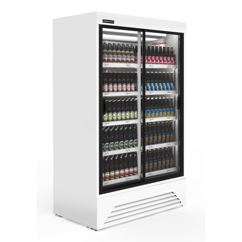 Холодильник для напитков Modern Expo DS15, 2120х1300х760 мм, стеклянные двери, черный, 1280 бутылок, динамическое охлаждение, LED, Украина