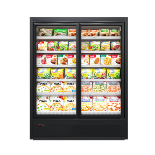 Морозильный регал Cooles SlimFreeze PRO 2100х1562х770 мм, Modern Expo, морозильная горка, встроенный агрегат, распашные двери