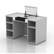 Експрес-каса Modern Expo Тип 3 1418х670х883 мм, метал, світло-сіра, із захистом сканера та грошовою шухлядою для магазинів і міні-маркетів