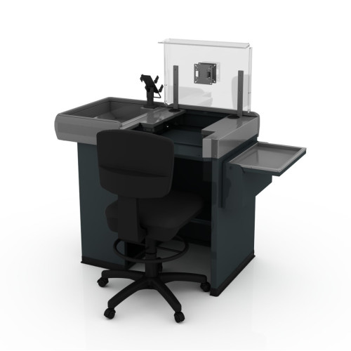 Експрес-каса Modern Expo Тип 4 1355х610х900 мм, антрацит, метал/нерж.сталь, без транспортера, лівий/правий варіант, для магазинів