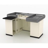 Експрес-каса Modern Expo Тип 5, 1601х1000х900 мм, кремова, накопичувач 500 мм, ліва/права, для магазинів і міні-маркетів