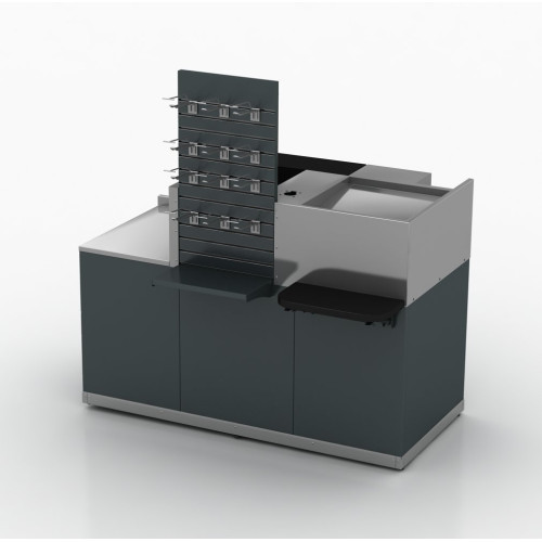 Експрес-каса Modern Expo Тип 6, 1336х1305х585 мм, антрацит, метал/нерж. сталь, лів./прав., для магазинів та мінімаркетів, Україна