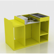 Експрес-каса X5 1200х700х810 мм, метал/нерж. сталь, жовта, вузький накопичувач 350 мм, для магазинів та мінімаркетів