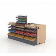 Касова зона 2000х700х1500 мм, антрацит, метал/ДСП/пластик, ліва/права, для супермаркетів та магазинів, із захистом сканера