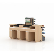 Касова зона 2000х700х1500 мм, антрацит, метал/ДСП/пластик, ліва/права, для супермаркетів та магазинів, із захистом сканера