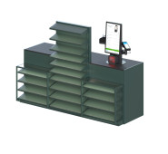 Касовий прилавок PULSAR Modern Expo (тип 2) L-2000 W-560 H-900, з освітленням полиць