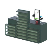 Касовий прилавок PULSAR Modern Expo (тип 2) L-2000 W-560 H-900, з освітленням полиць