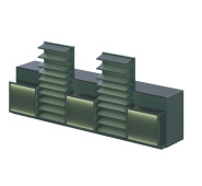 Касовий прилавок PULSAR Modern Expo (тип 3) L-3325 W-560 H-900, з освітленням полиць