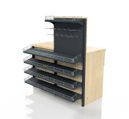 Касова зона 1360×600×1350 мм, Дуб Сонома, метал/ДСП/пластик