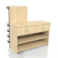 Касова зона 1360×600×1350 мм, Дуб Сонома, метал/ДСП/пластик