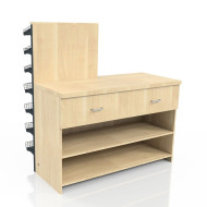 Касова зона 1360×600×1350 мм, Дуб Сонома, метал/ДСП/пластик