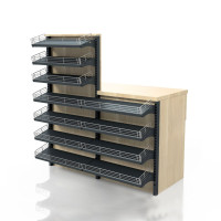 Касова зона 1360×600×1350 мм, Дуб Сонома, метал/ДСП/пластик