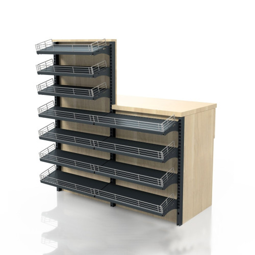 Касова зона 1360×600×1350 мм, Дуб Сонома, метал/ДСП/пластик