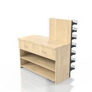 Касова зона 1360×600×1350 мм, Дуб Сонома, метал/ДСП/пластик