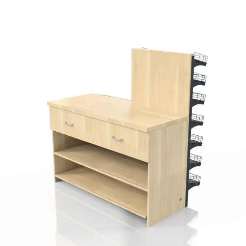 Касова зона 1360×600×1350 мм, Дуб Сонома, метал/ДСП/пластик