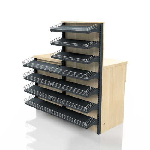 Касова зона 1360×600×1350 мм, Дуб Сонома, метал/ДСП/пластик