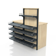 Касова зона 1360×600×1350 мм (дуб сонома) — зручність та надійність для вашого магазину