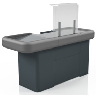 Касовий бокс Міні Modern Expo 1800 мм з вузьким накопичувачем, антрацит, метал/нержавійка, для магазинів і міні-маркетів