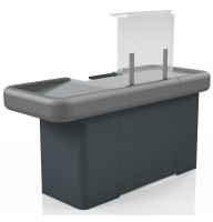Касовий бокс Міні Modern Expo 1800 мм з вузьким накопичувачем, антрацит, метал/нержавійка, для магазинів і міні-маркетів