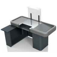 Касовий бокс Міні Modern Expo 1800 мм з вузьким накопичувачем, антрацит, метал/нержавійка, для магазинів і міні-маркетів