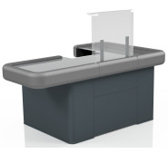 Касовий бокс Міні Modern Expo 1500х1000 мм із широким накопичувачем, антрацит, метал/нерж.сталь/пластик, для міні-маркетів, Україна