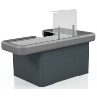 Касовий бокс Міні Modern Expo 1500х1000 мм із широким накопичувачем, антрацит, метал/нерж.сталь/пластик, для міні-маркетів, Україна