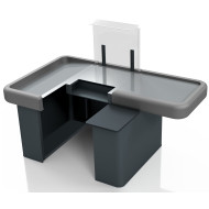 Касовий бокс Міні Modern Expo 1500х1000 мм із широким накопичувачем, антрацит, метал/нерж.сталь/пластик, для міні-маркетів, Україна