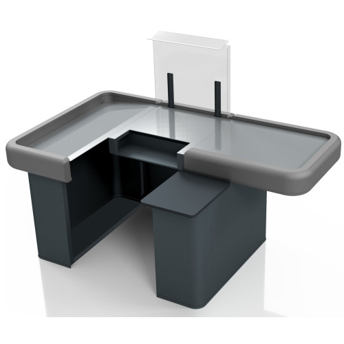 Касовий бокс Міні Modern Expo 1500х1000 мм із широким накопичувачем, антрацит, метал/нерж.сталь/пластик, для міні-маркетів, Україна