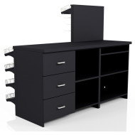 Касова зона Тип 2, 1695х610х1440 мм, чорна, лівий/правий варіант, метал/ДСП/пластик, для магазинів та супермаркетів