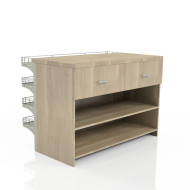 Касова зона 1360×600×900 мм, Дуб Сонома, метал/ДСП/пластик