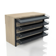 Касова зона 1360×600×900 мм, Дуб Сонома, метал/ДСП/пластик