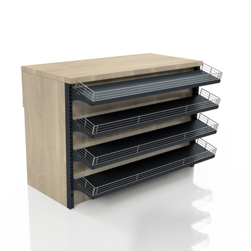 Касова зона 1360×600×900 мм, Дуб Сонома, метал/ДСП/пластик