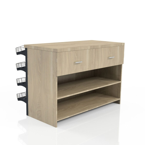 Касова зона 1360×600×900 мм, Дуб Сонома, метал/ДСП/пластик