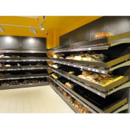 Хлібний стелаж Modern Expo пристінний 2400х1000х600 мм, метал, чорний, порошкове фарбування, для магазинів і пекарень, Україна