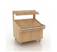 Хлібний прилавок Modern Expo 1060х930х1300 мм з натурального дерева, пристінний, для булочних та пекарень, Україна