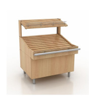 Прилавок хлебный Modern Expo 1060х930х1300 мм из натурального дерева, пристенный, для булочных и пекарен, Украина