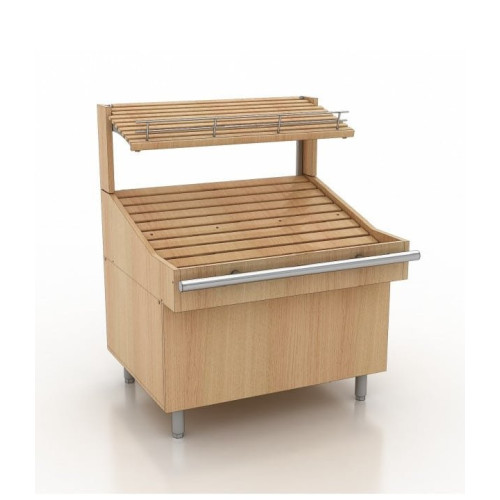 Прилавок хлебный Modern Expo 1060х930х1300 мм из натурального дерева, пристенный, для булочных и пекарен, Украина