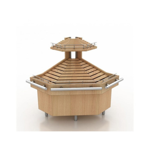 Прилавок хлебный Modern Expo 1060х930х1300 мм из натурального дерева, пристенный, для булочных и пекарен, Украина