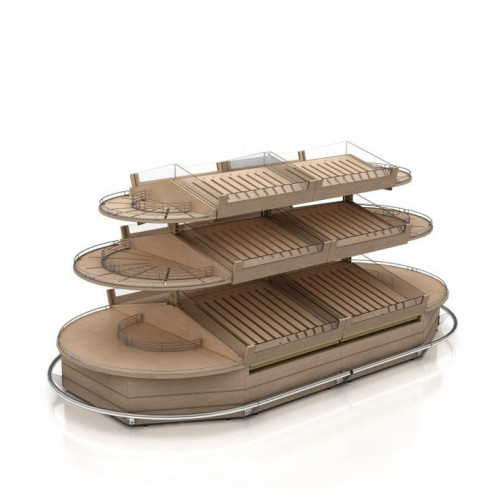 Хлебный остров Modern Expo 3300х1700х1400 мм, металл/ДСП/дерево, порошковая покраска, для магазинов, витрина, Украина