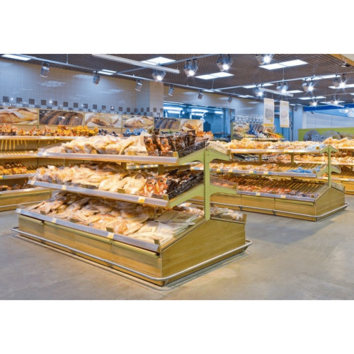 Хлебный остров Modern Expo 3300х1700х1400 мм, металл/ДСП/дерево, порошковая покраска, для магазинов, витрина, Украина