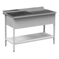 Стіл з мийкою і полицею 1500x600x850