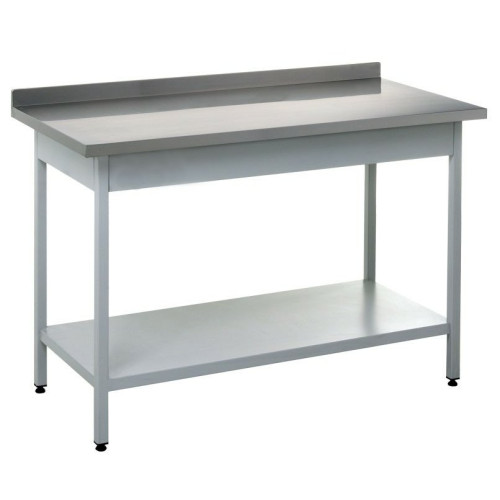 Стіл виробничий з бортом і полицею 1200x700