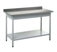 Стіл з нержавійки з бортом і полицею 1500x600