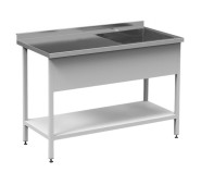 Стіл з мийкою і полицею 1200x500x850