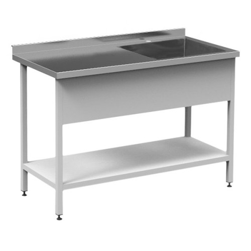 Стіл з мийкою і полицею 1200x500x850
