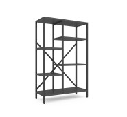 Стелаж Лофт Каскад 1090х700х300 Меткас, 35 кг/полку, 5 полиць, ЛДСП, антрацит-антрацит