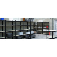 Металевий стелаж Меткас Бюджет КД 1800х900х400, 5 полиць ДСП, навантаження 175 кг/полицю, пофарбований, для складу та офісу