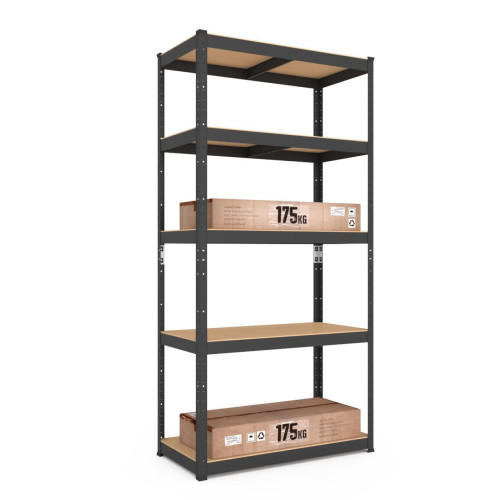 Металевий стелаж Меткас Бюджет КД 1800х900х400, 5 полиць ДСП, навантаження 175 кг/полицю, пофарбований, для складу та офісу
