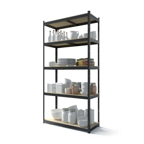 Металевий стелаж Меткас Бюджет КД 1800х900х400, 5 полиць ДСП, навантаження 175 кг/полицю, пофарбований, для складу та офісу