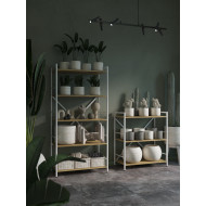 Стеллаж Лофт 1700х800х350 Меткас, 35 кг на полку, 5 полок, ЛДСП, белый дуб артизан